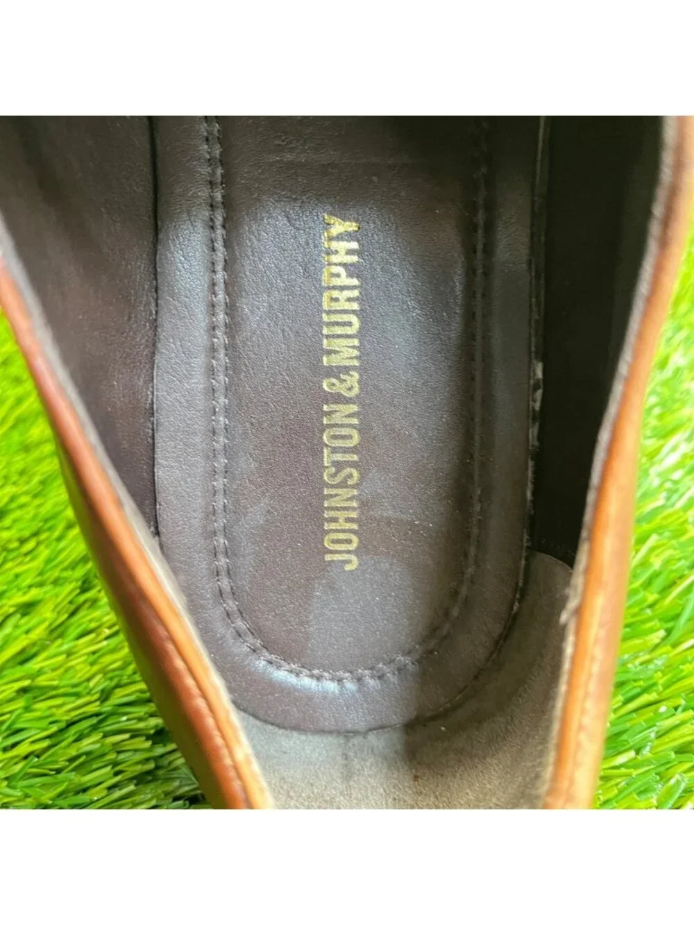 Johnston & Murphy Men Size 8 Brown Classic Leather Single Monk Strap Dress Shoes